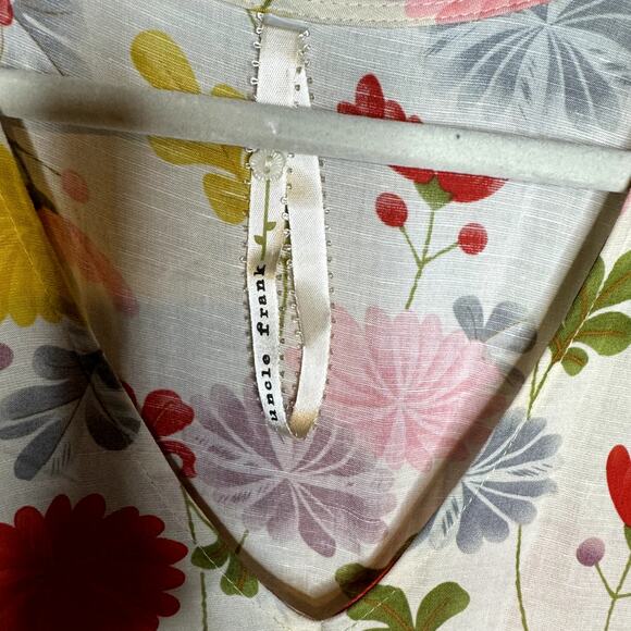 Uncle Frank Floral Dolman Sleeve Dress Linen Blend Medium - Picture 3 of 4